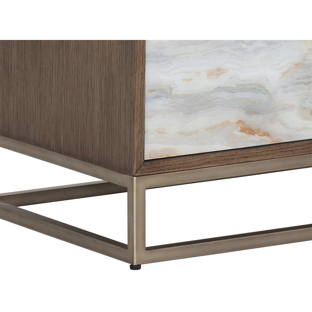 Fuentes 32 X 28 inch Brown / Brass Night Stand